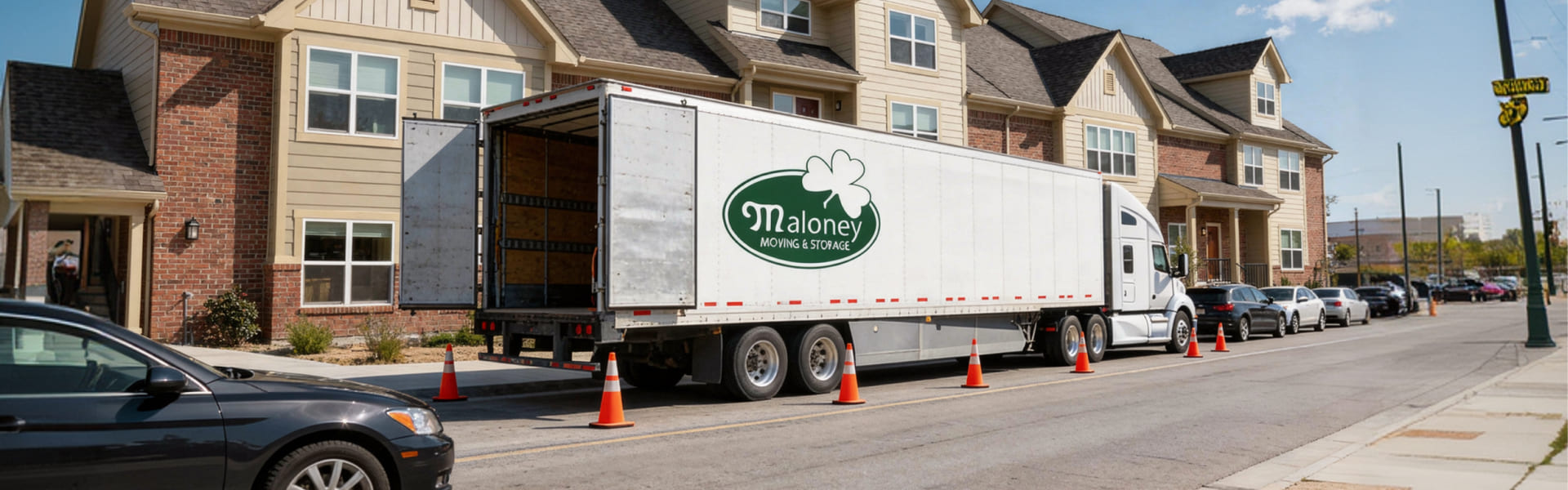 Professional apartment movers in action